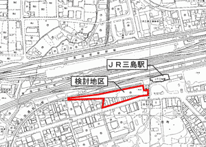 三島駅南口西街区整備基本構想_検討地区